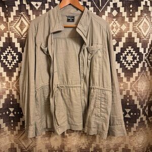 32 Degrees Cool Tan Lightweight Jacket Size Large, Linen & Cotton Blend
